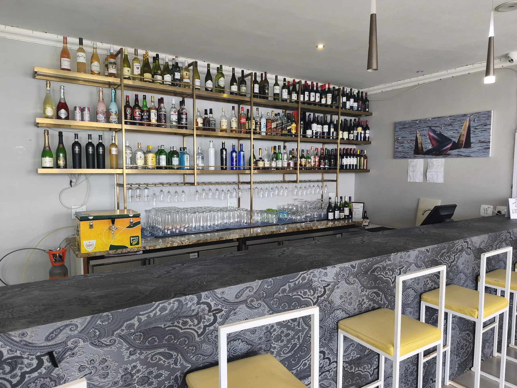 Bar and lounge inside Blue Whale Boutique Hotel