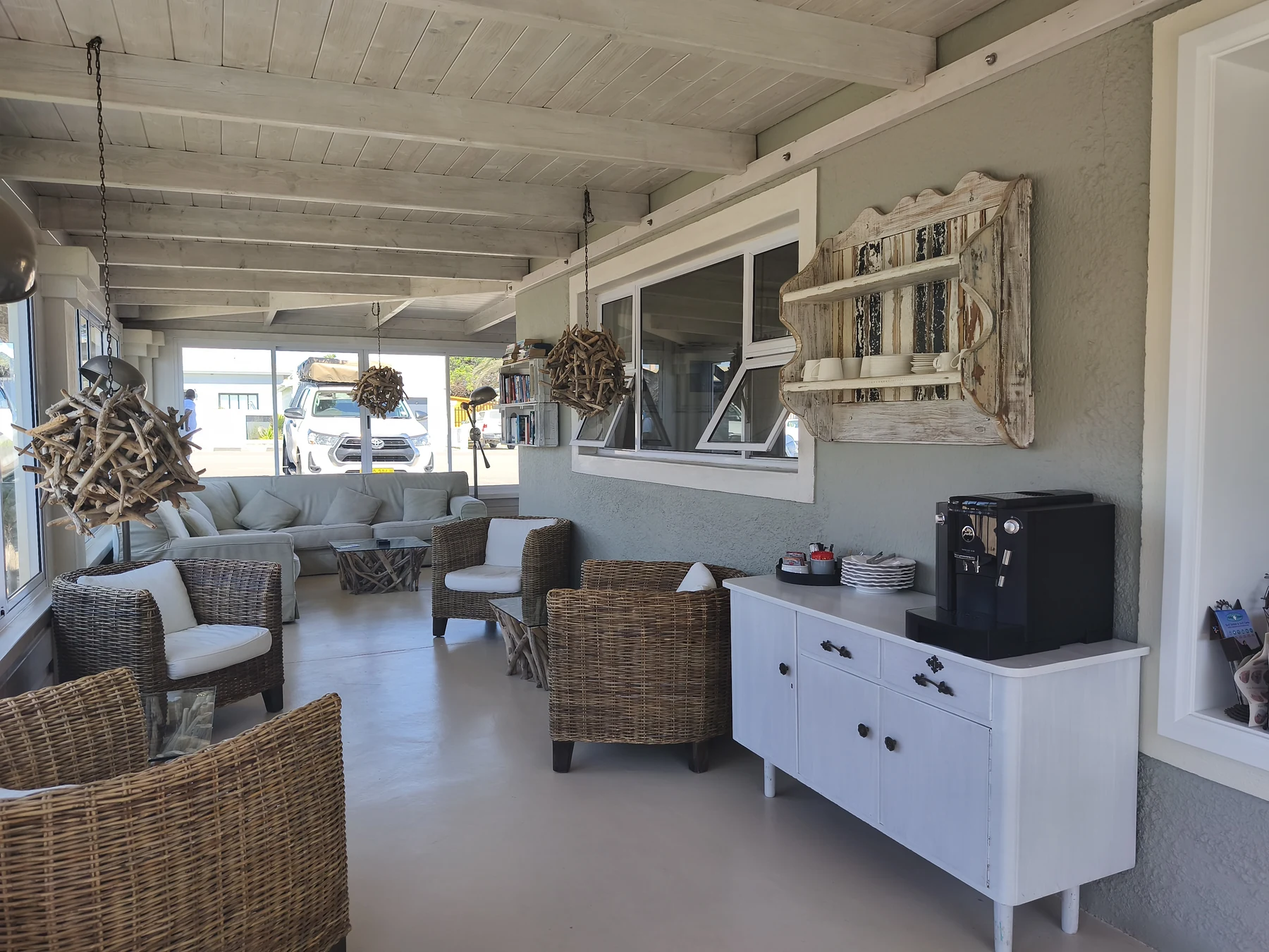 Indoor reception and lounge at Swakopmund Guesthouse