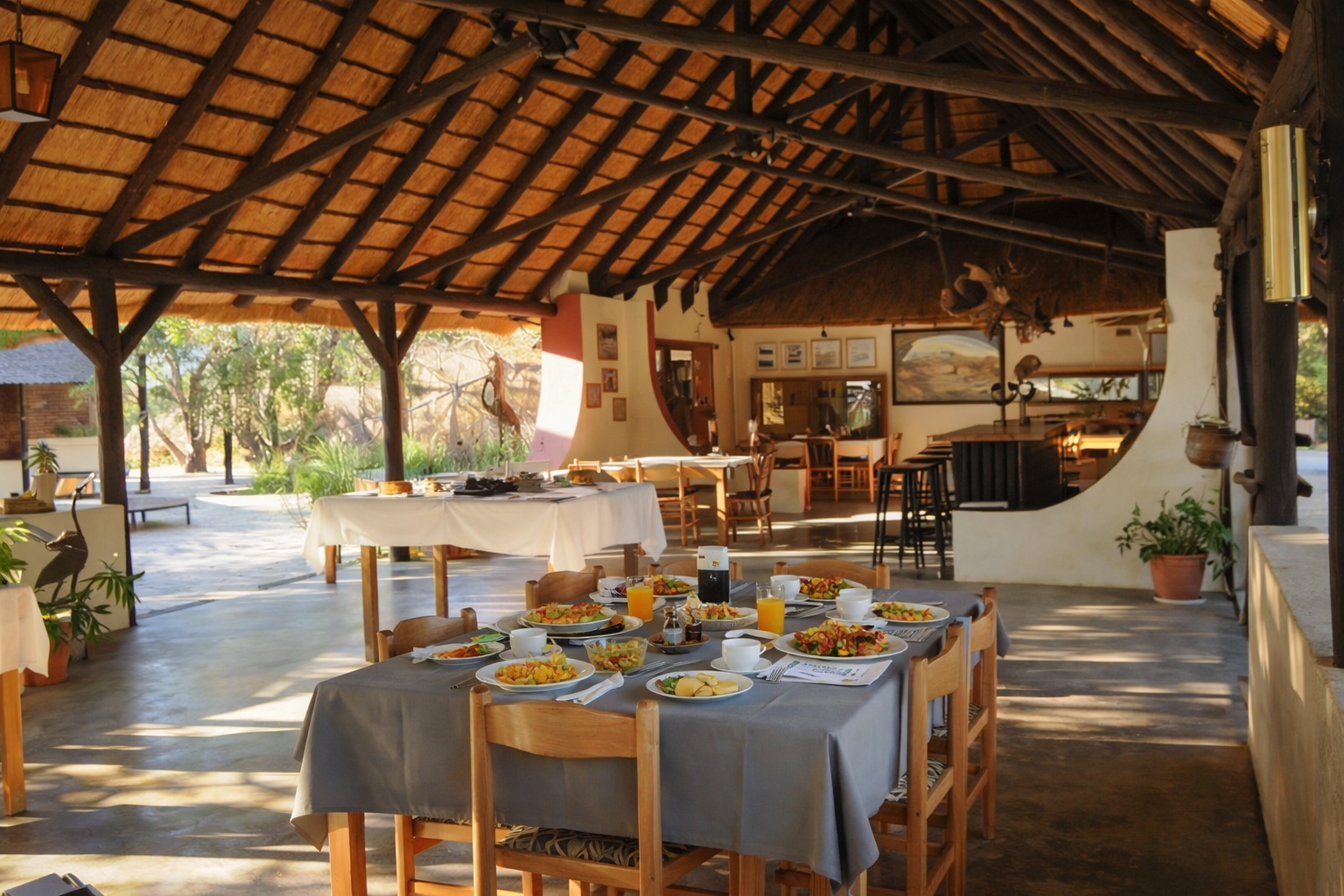 Breakfast in the dining area at Ameib Ranch, Namibia