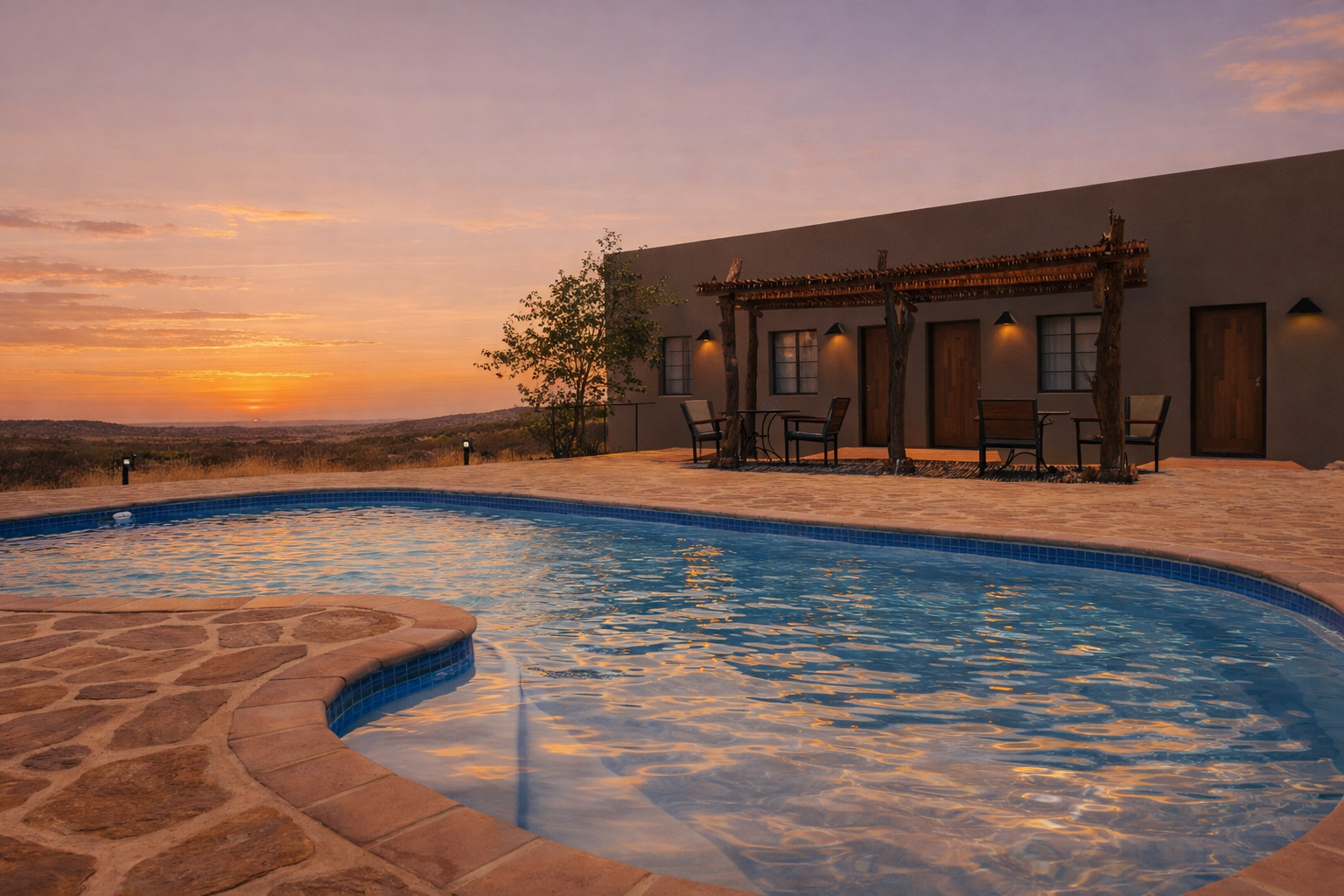 Swimming pool at Hohenstein Lodge, Namibia