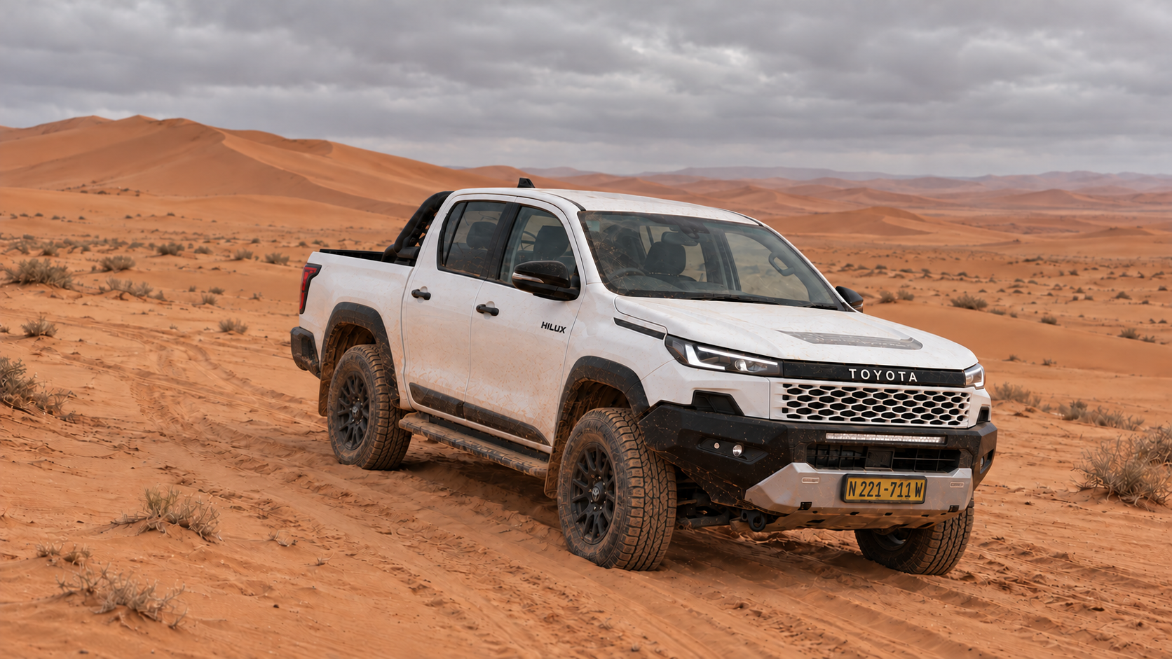 2027 Toyota Hilux in the Namibian desert